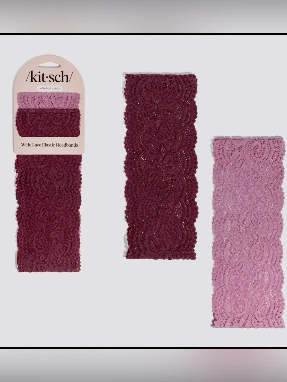 Kitsch Lace Elastic Headband Duo